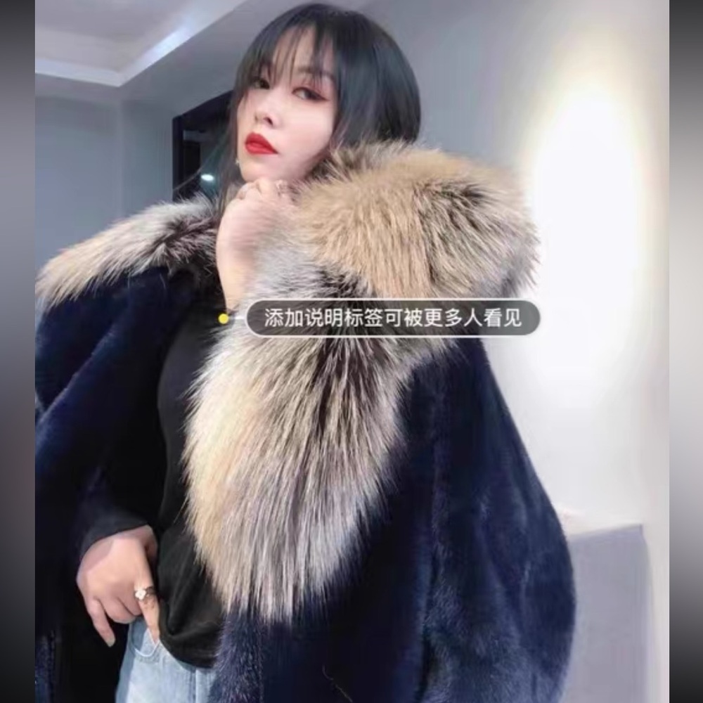 100% luxury High quality Real female mink fur coat